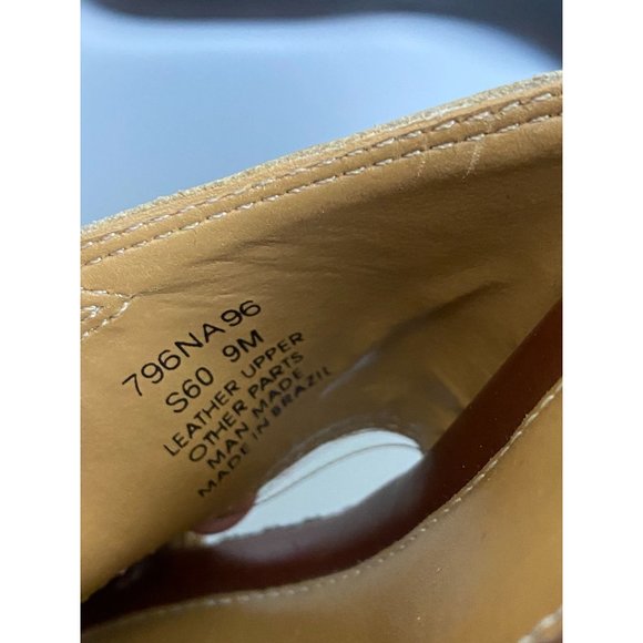 Naturalizer Wedge Leather sandals Womens size 9 Brown Slip On slide Career - Picture 7 of 12